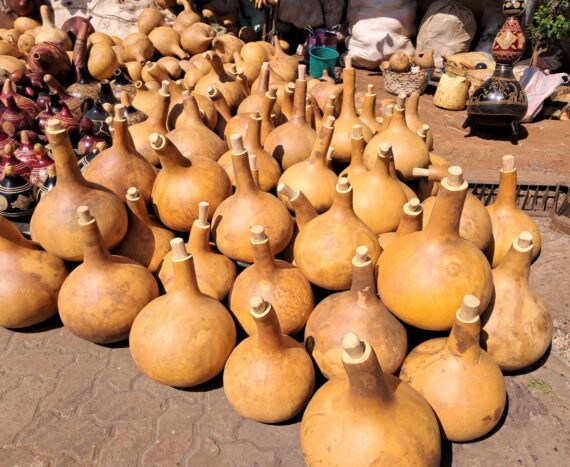 Hand-painted Gourd Calabash — Large